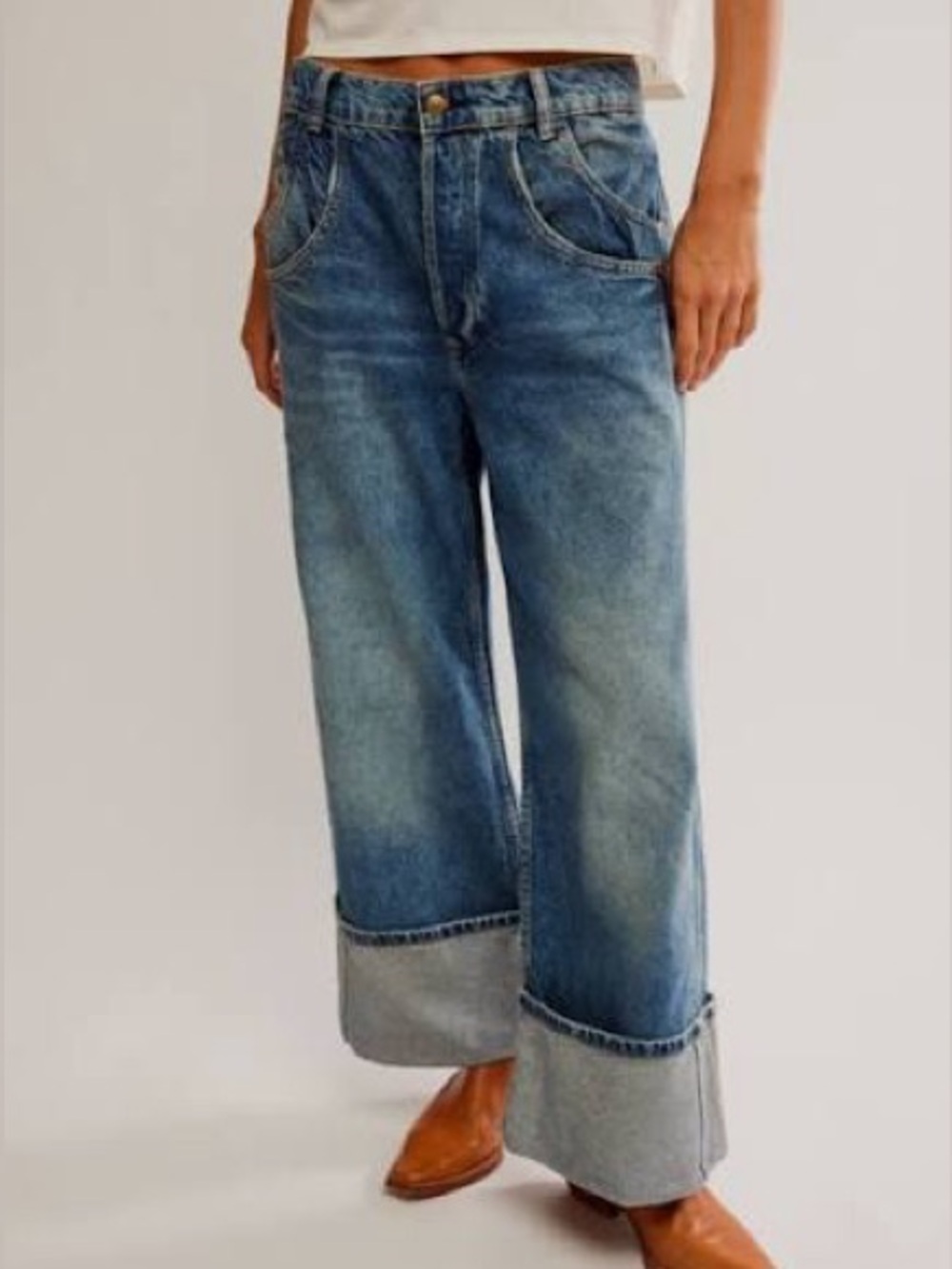 FREE PEOPLE We the Free Final Countdown Midrise Cuffed Jeans